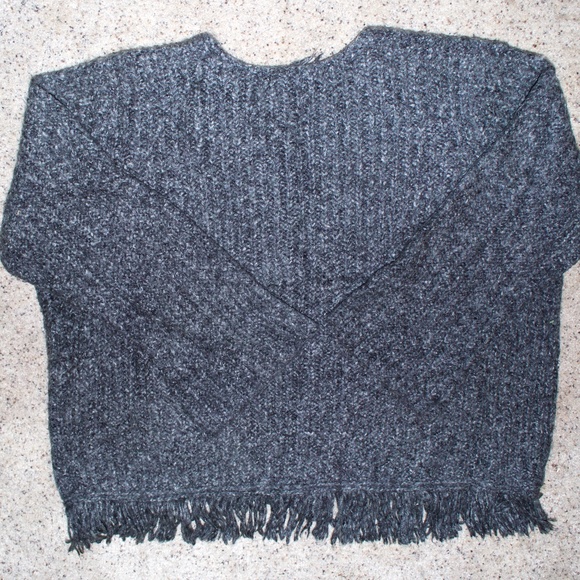 Vintage Venezia BOHO Wool blend Fringed Grey  Sweater SZ 22/24 - Picture 6 of 6